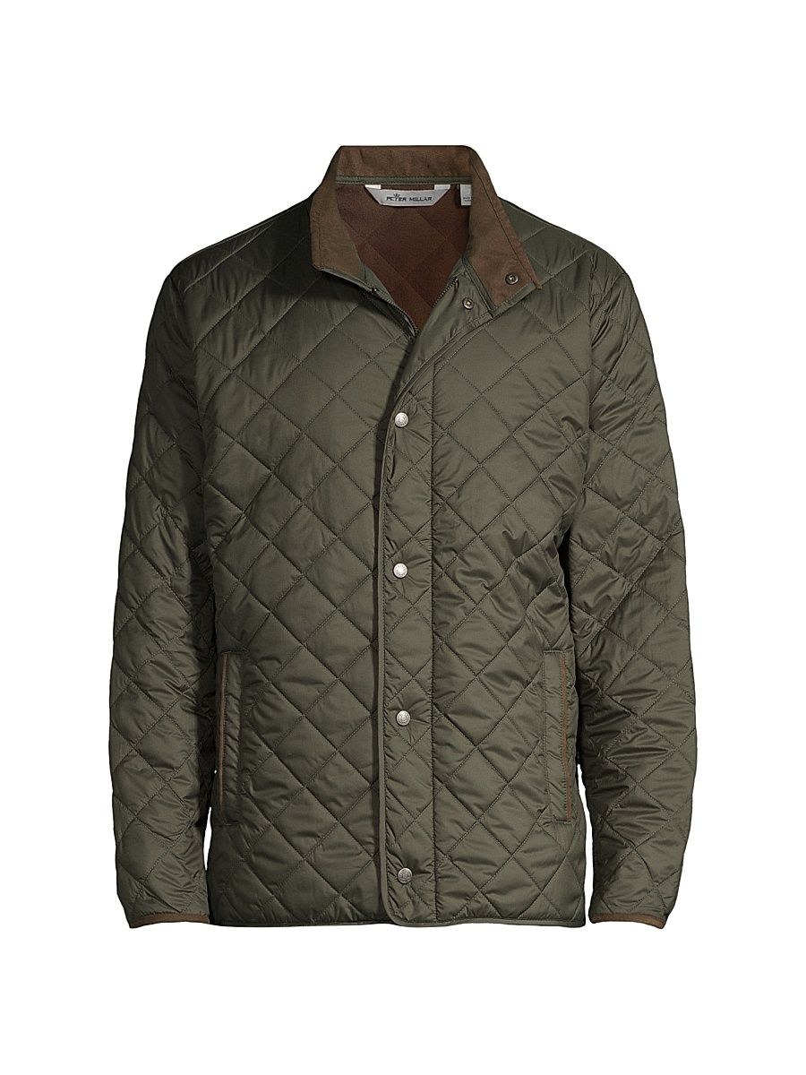 Men's Suffolk Quilted Travel Coat - Olive - Size XXL