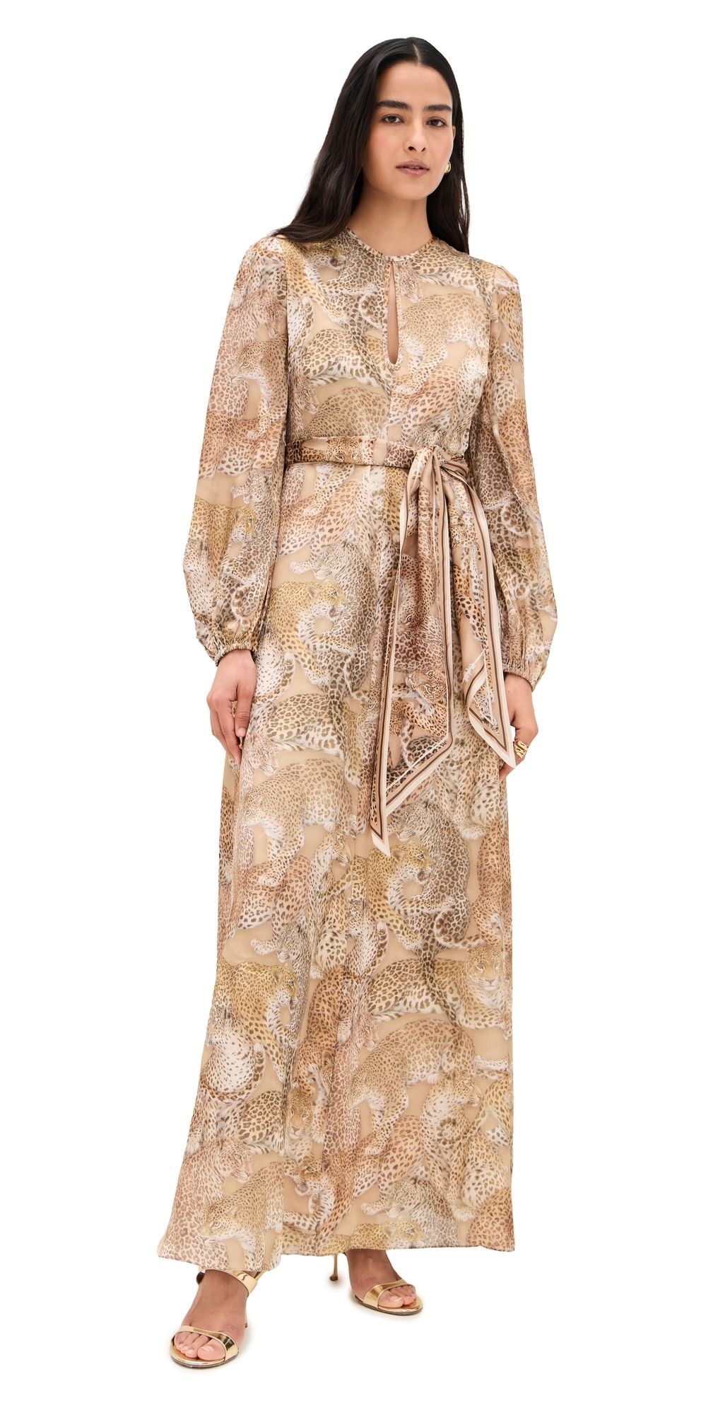 Zimmermann Rebellion Sheath Dress Latte Leopard 3