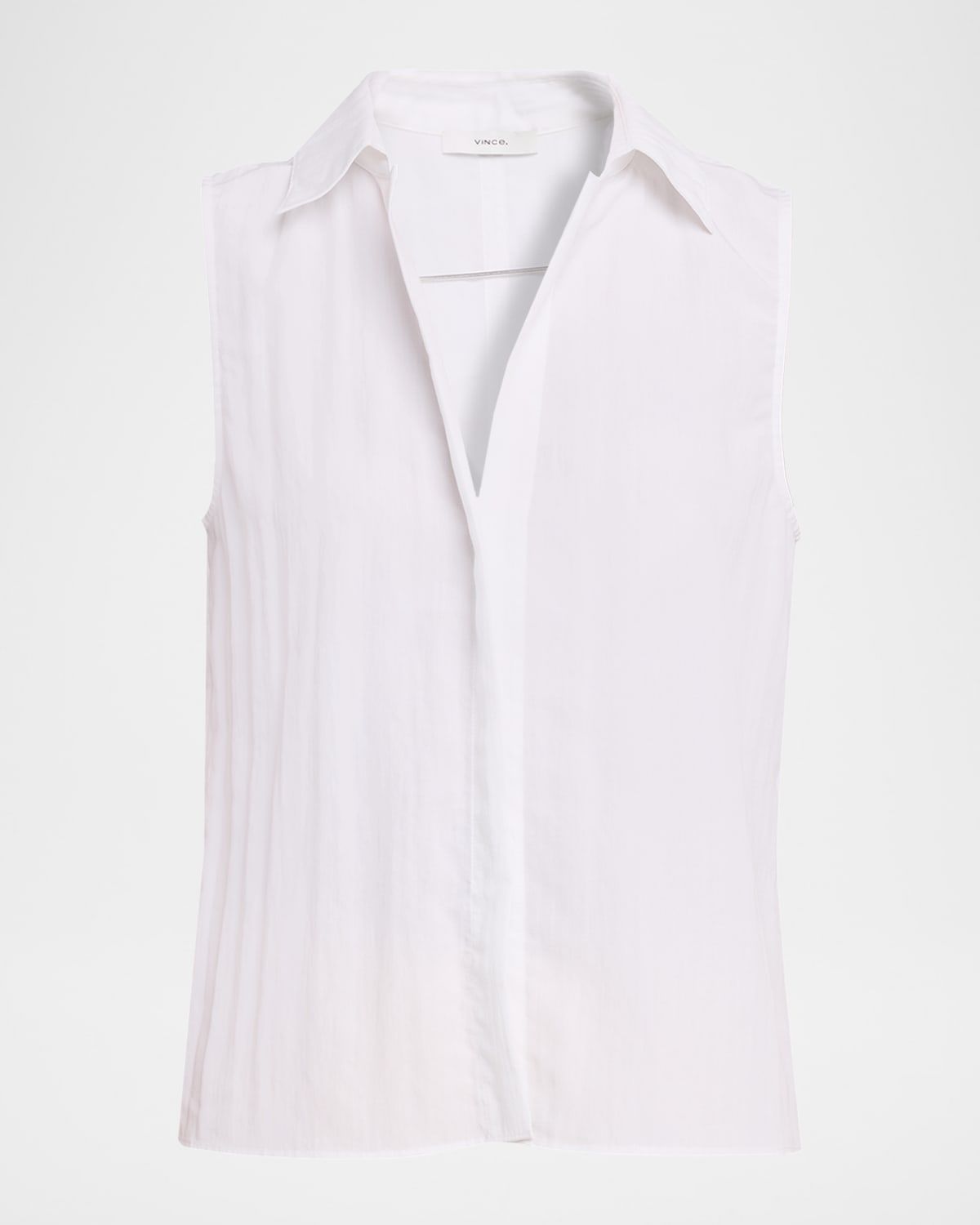 Sleeveless Boxy Button-Front Shirt