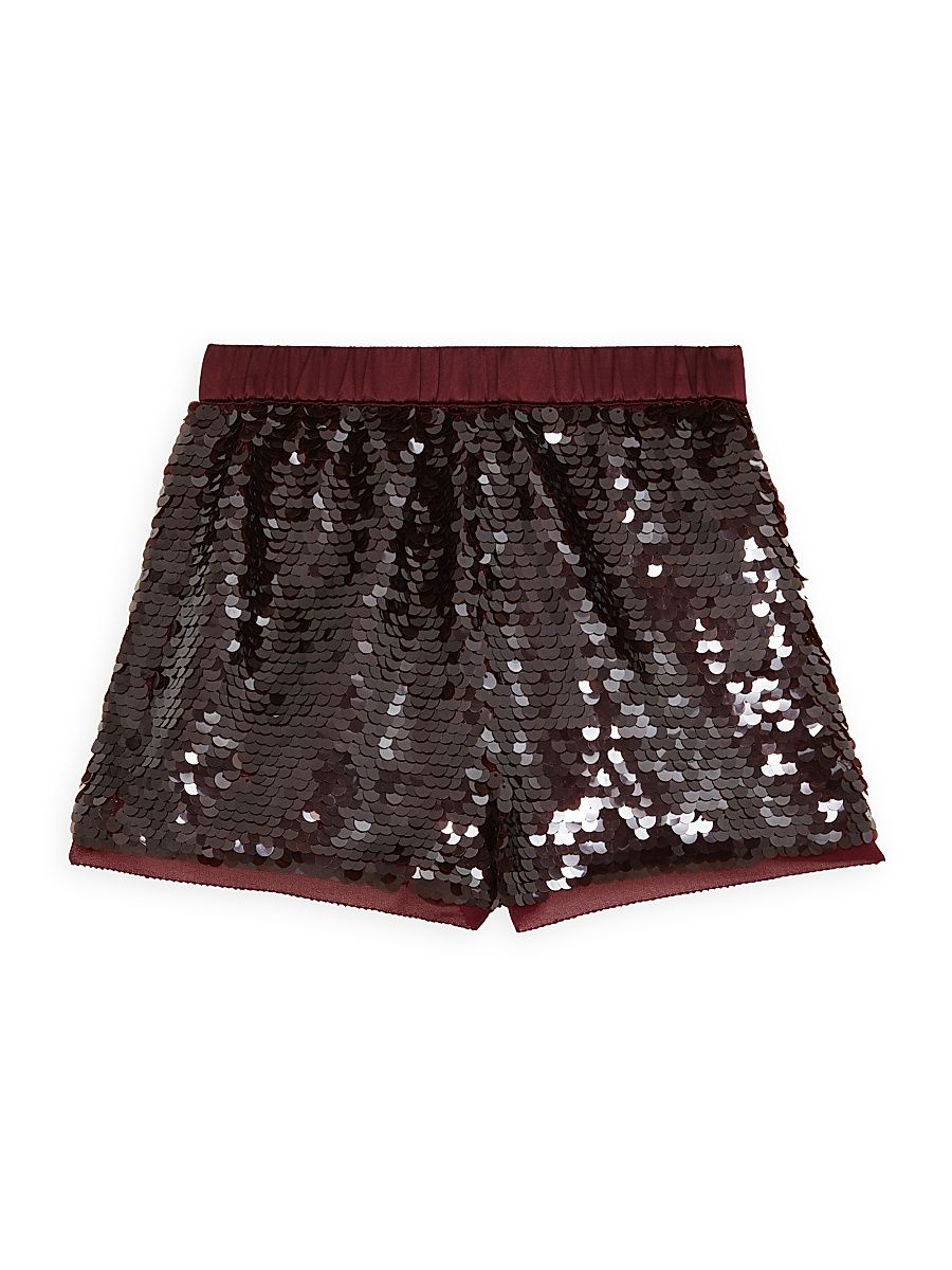 Little Girl's & Girl's Spence Sequined Shorts - Burgundy - Size 11
