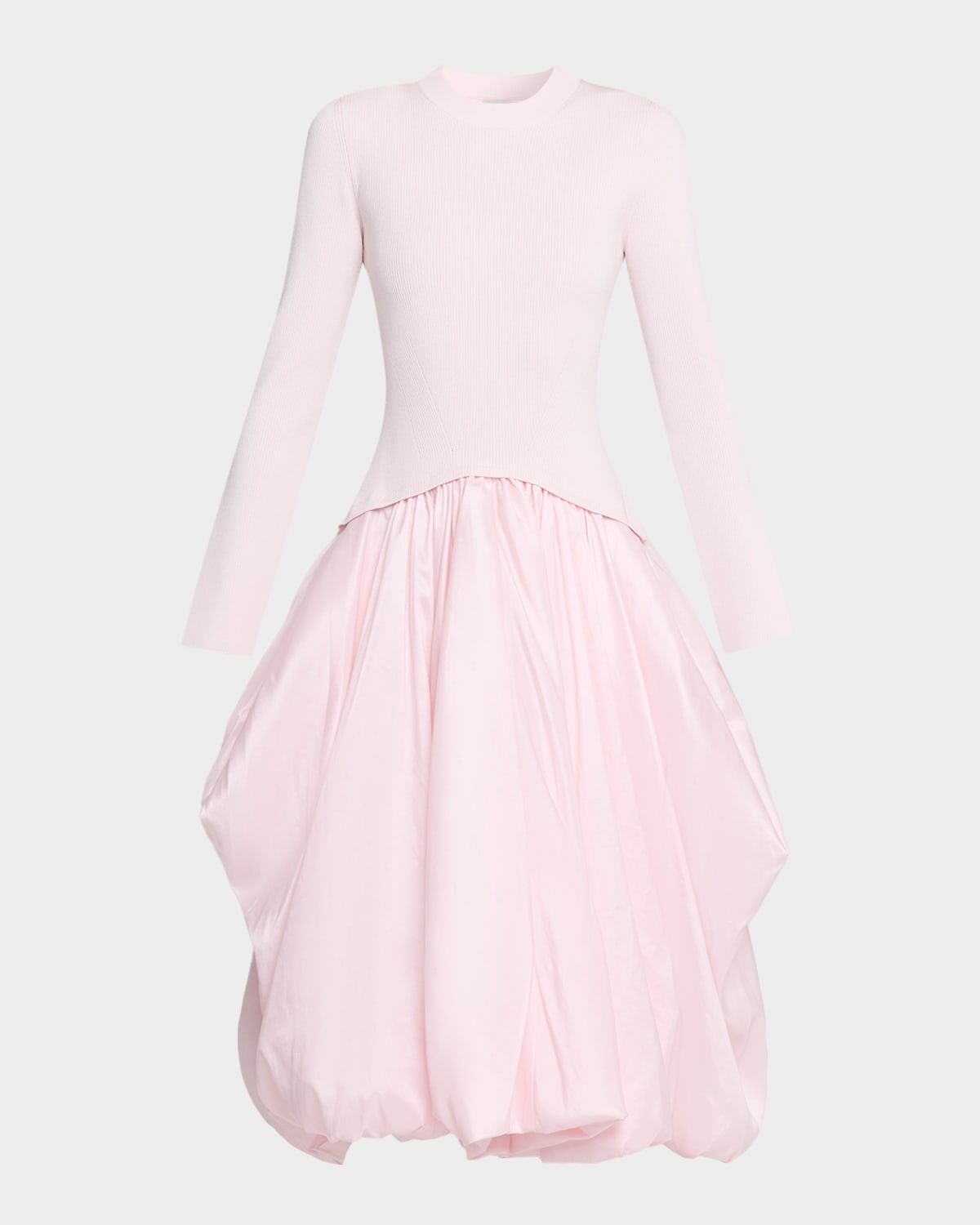 Kenlie Mock-Neck Bubble Midi Dress