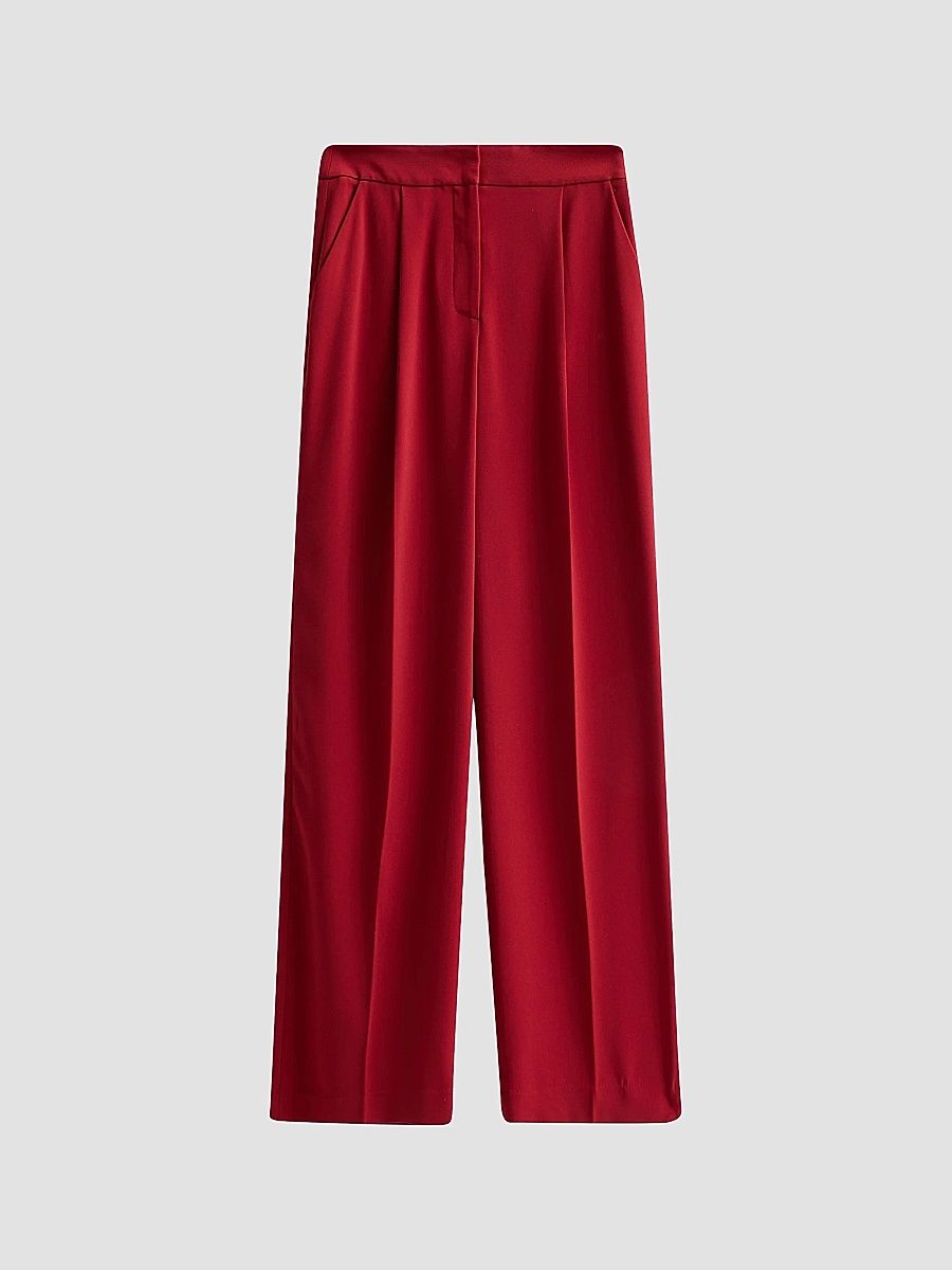 Veronica Beard Women's Robinne Pleated Pants - Cardinal Red - Size 16