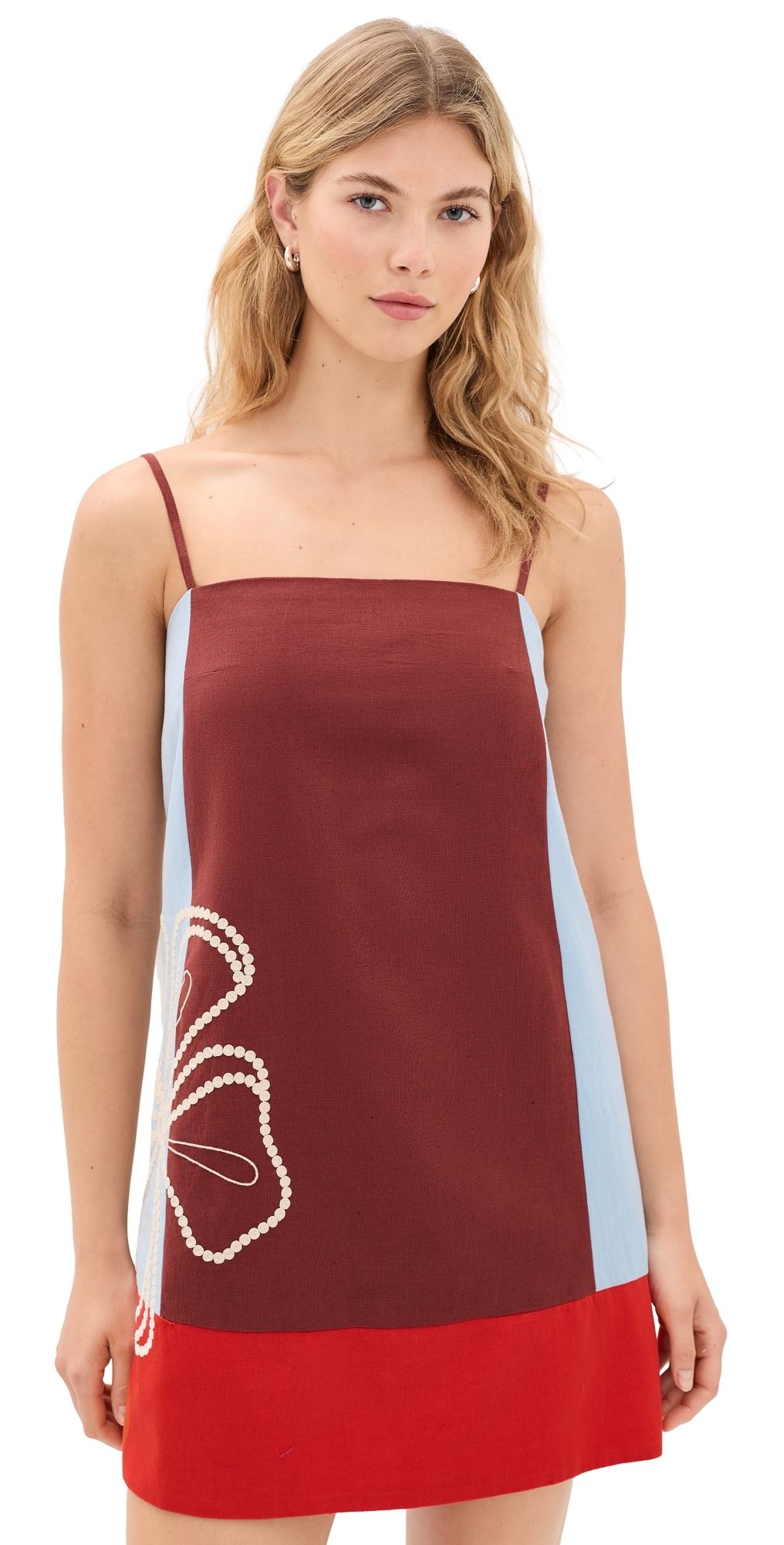 Tanya Taylor Bianca Mini Dress Redwood Multi 0