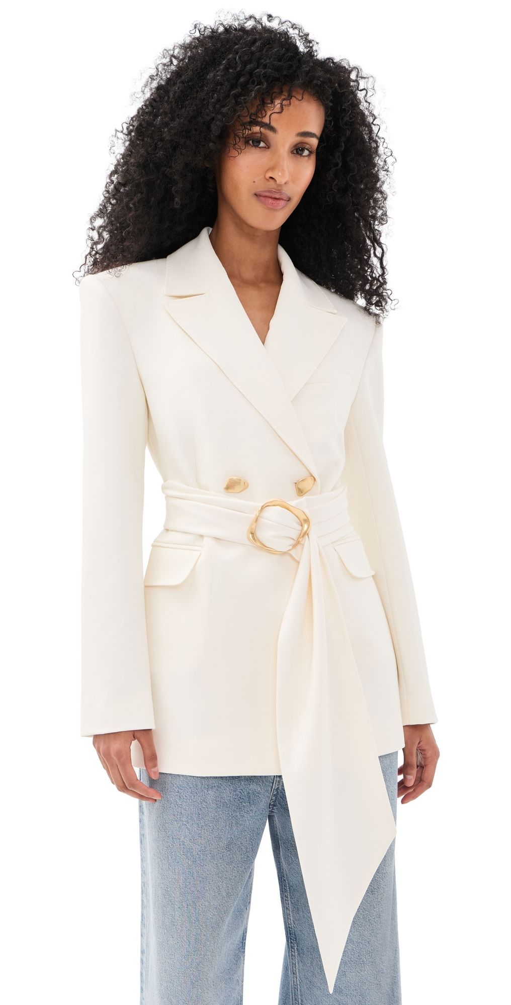 Aje Simone Lace Back Blazer Ivory 14