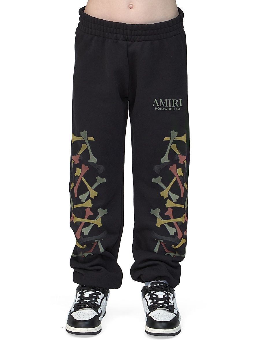 Little Kid's & Kid's Bones Cotton Fleece Sweatpants - Black - Size 4