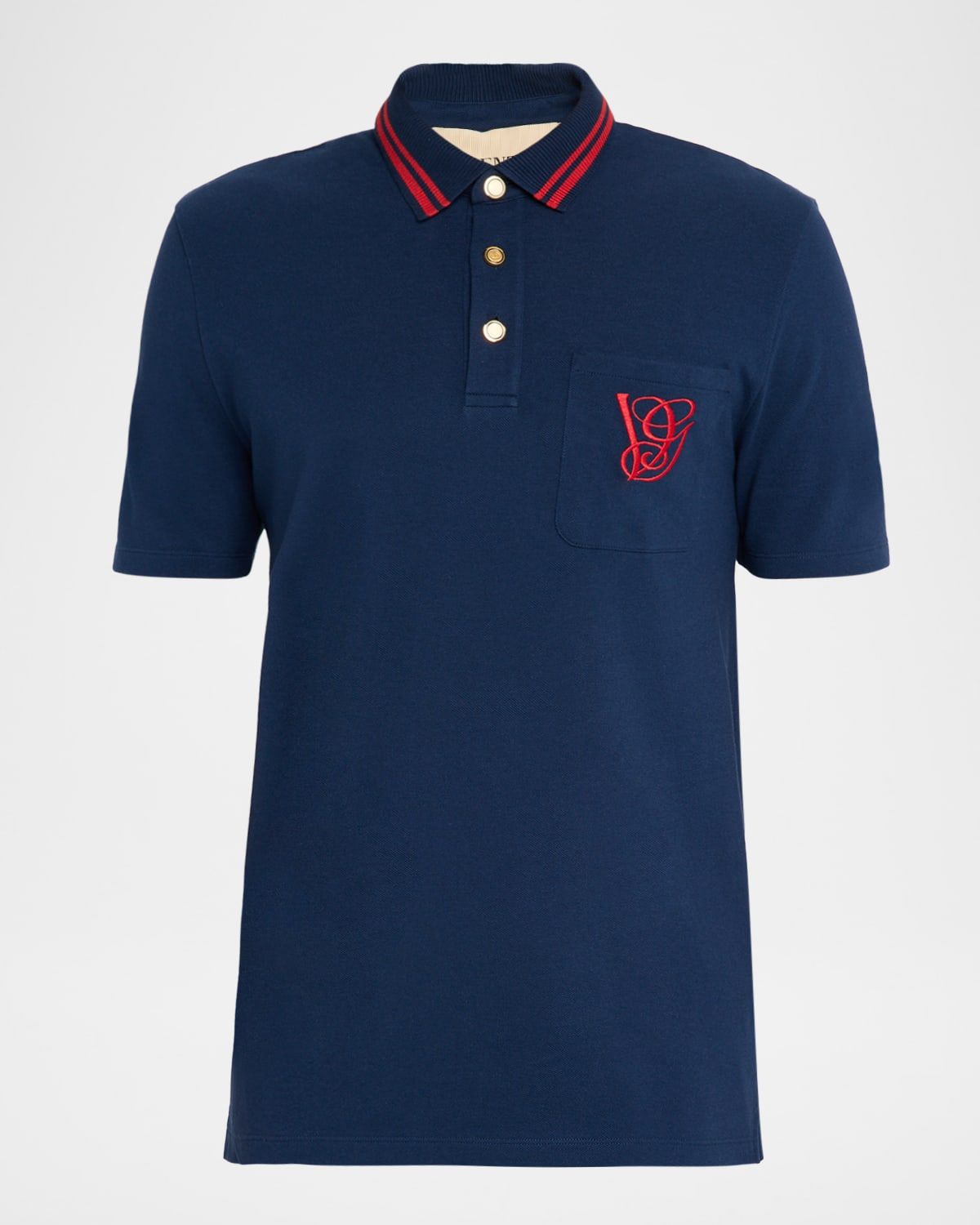 Men & apos;s Embroidered VG-Pocket Polo Shirt