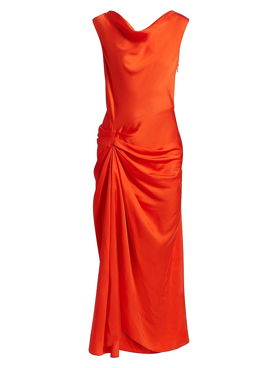 Women's Dara Draped Midi-Dress - Poppy - Size 12