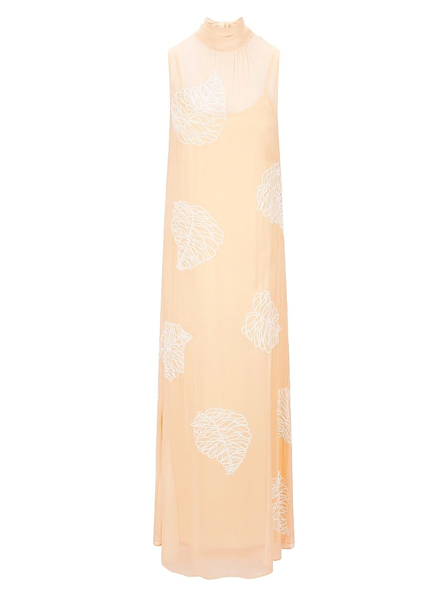 Women's Rubi Leaf-Motif Maxi Dress - Sandy Palm - Size Small