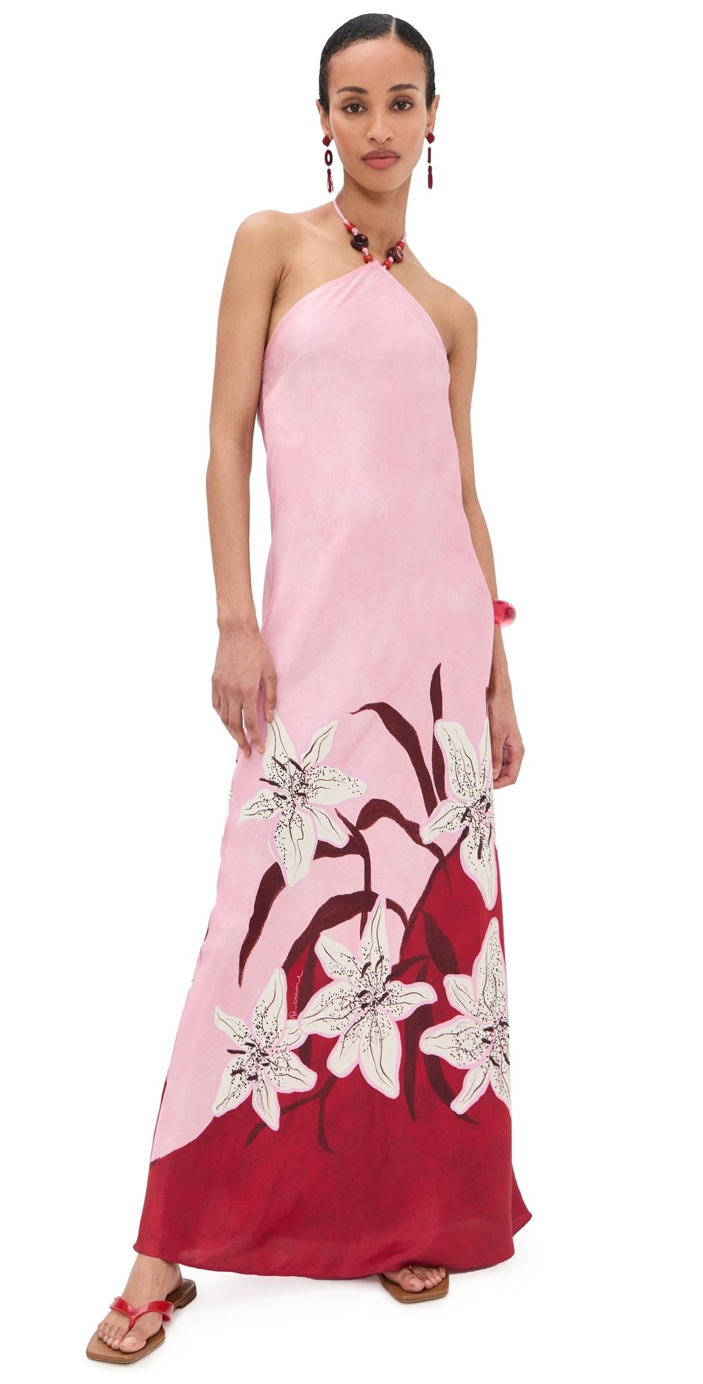 ROAME Tallulah Satin Halter Dress Liliana M