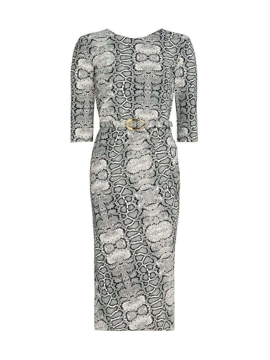 Women's Shire Snake-Printed Sheath Midi-Dress - Snake - Size 10