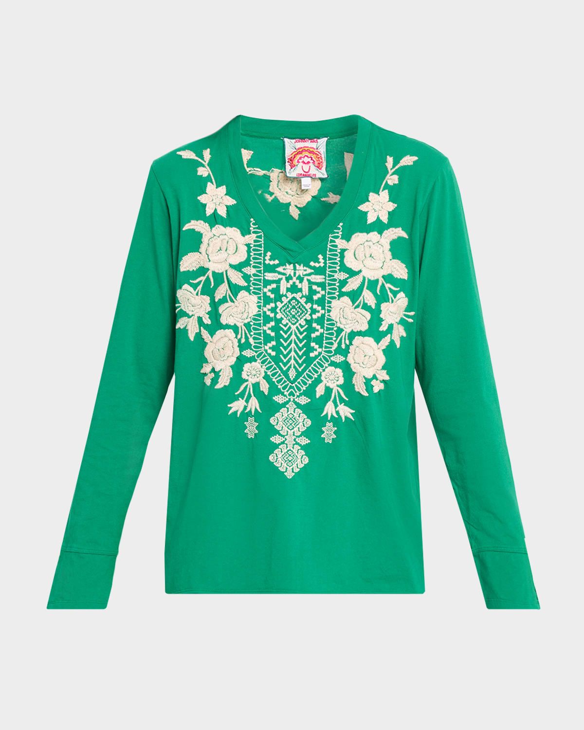 Floral-Embroidered Tee