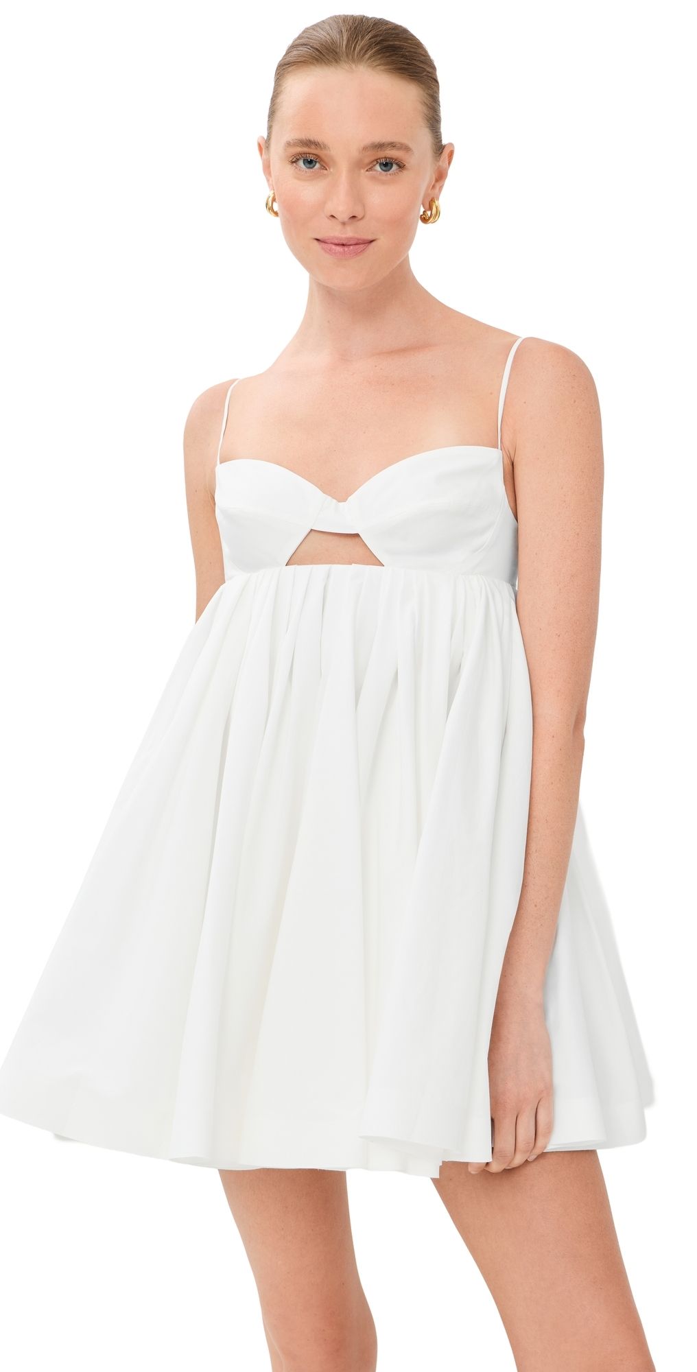 SIMKHAI Janie Cotton Mini Dress White 8