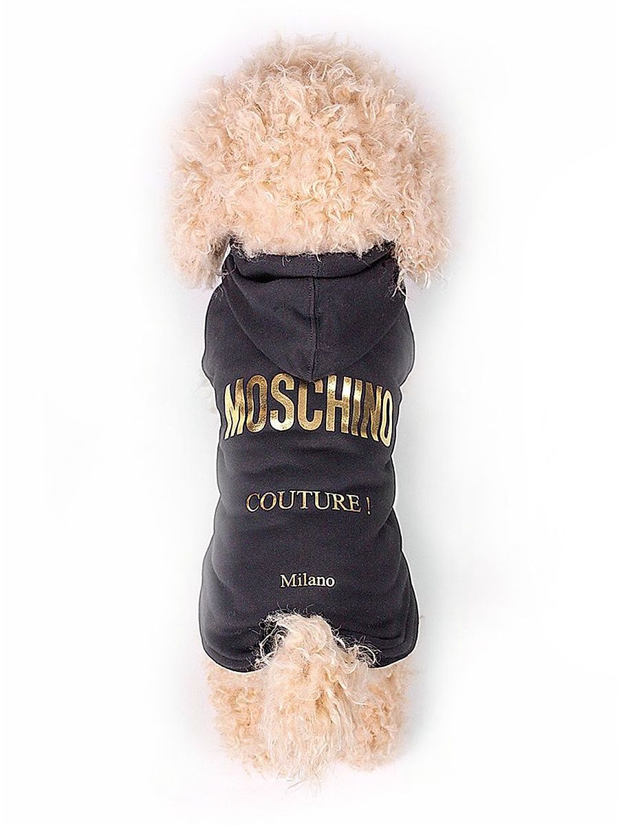 Cotton Logo Dog Hoodie - Black - Size 40