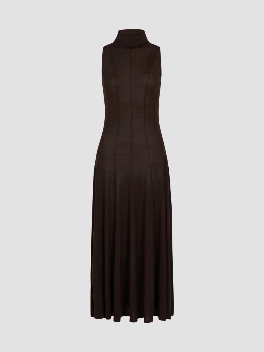 TWP Women's Merino Wool Turtleneck Maxi Dress - After Dark - Size XL