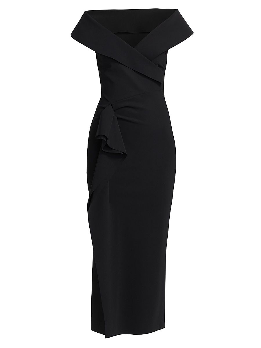 Women's Norshana Portrait-Neck Cocktail Dress - Black - Size 4