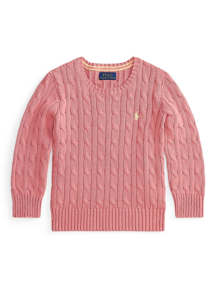 Little Boy's & Boy's Cable-Knit Combed Cotton Sweater - Desert Rose - Size 8