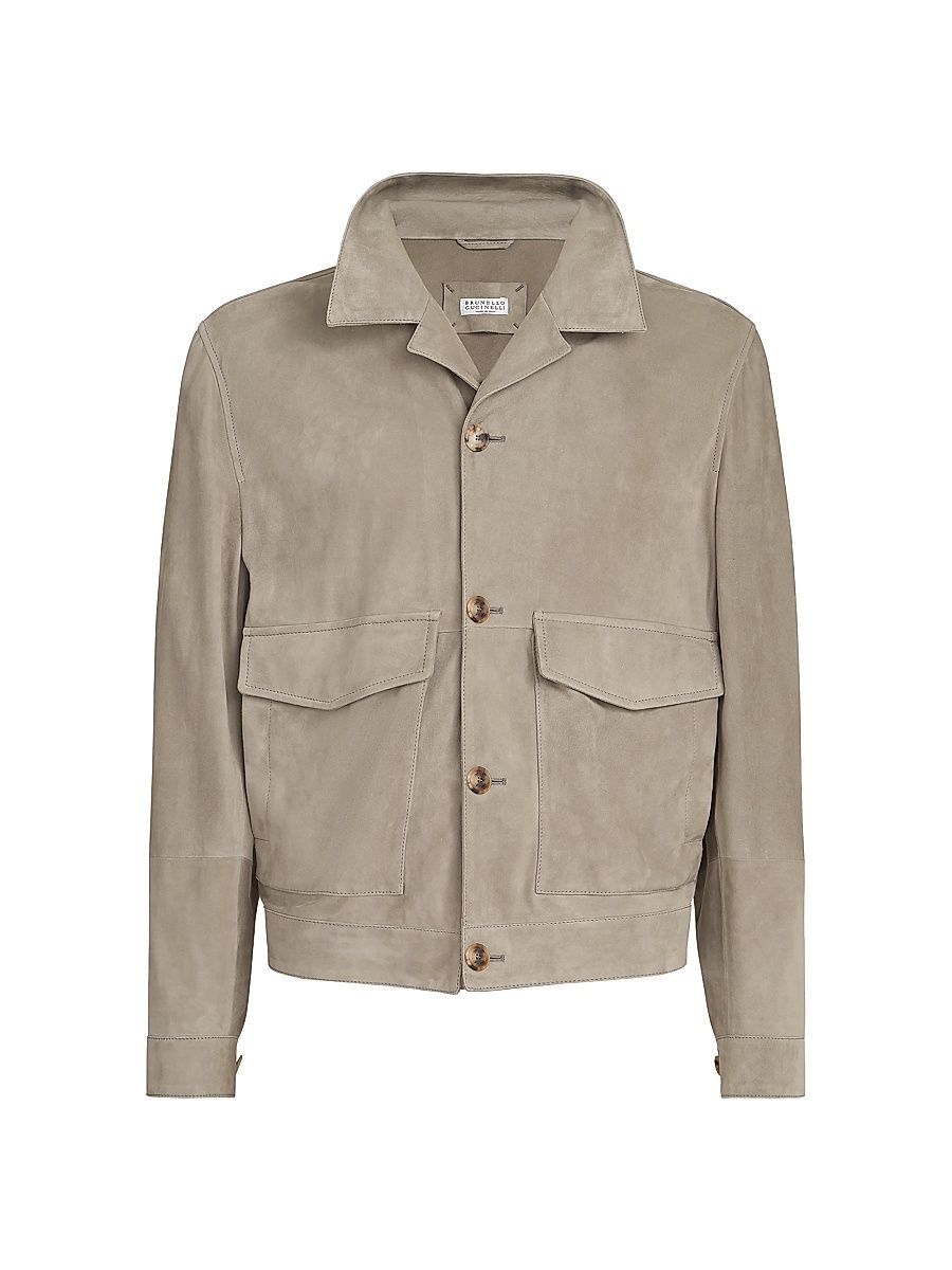 Men's Suede Unlined Outerwear Jacket - Khaki - Size XXXL