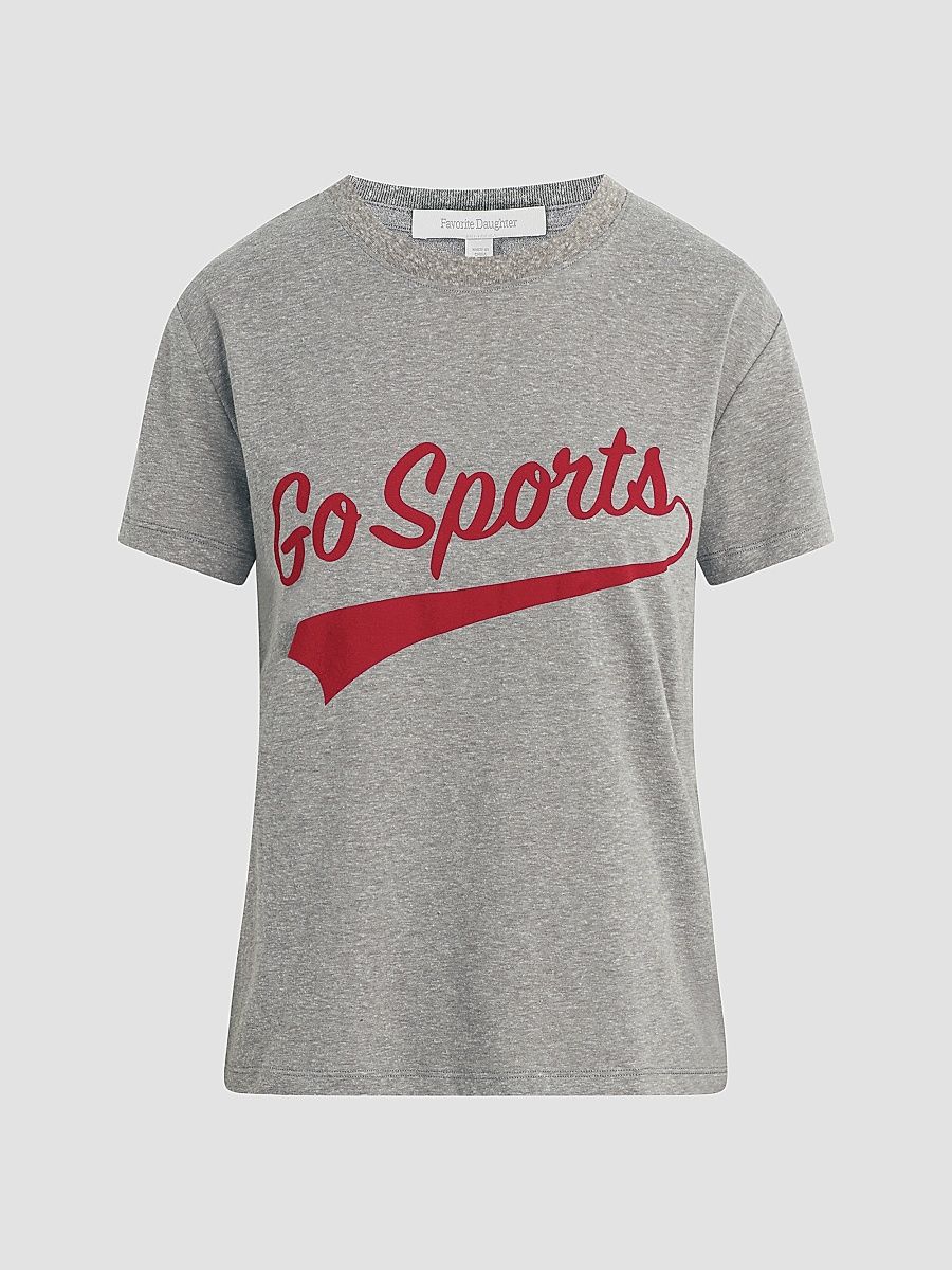 Women's The Go Sports Graphic Crewneck T-Shirt - Heather Grey Rouge - Size XL
