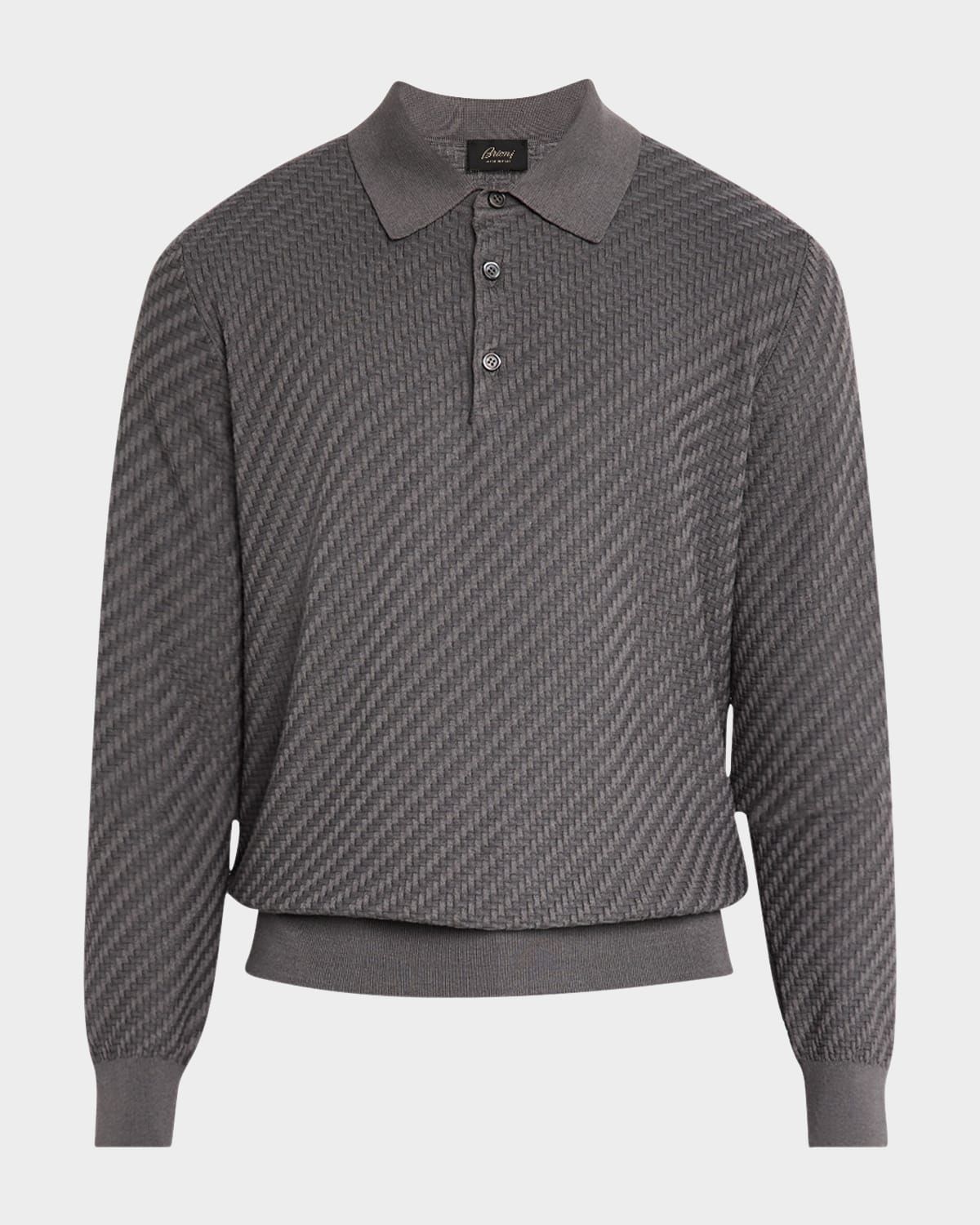 Men & apos;s Basketweave Polo Sweater