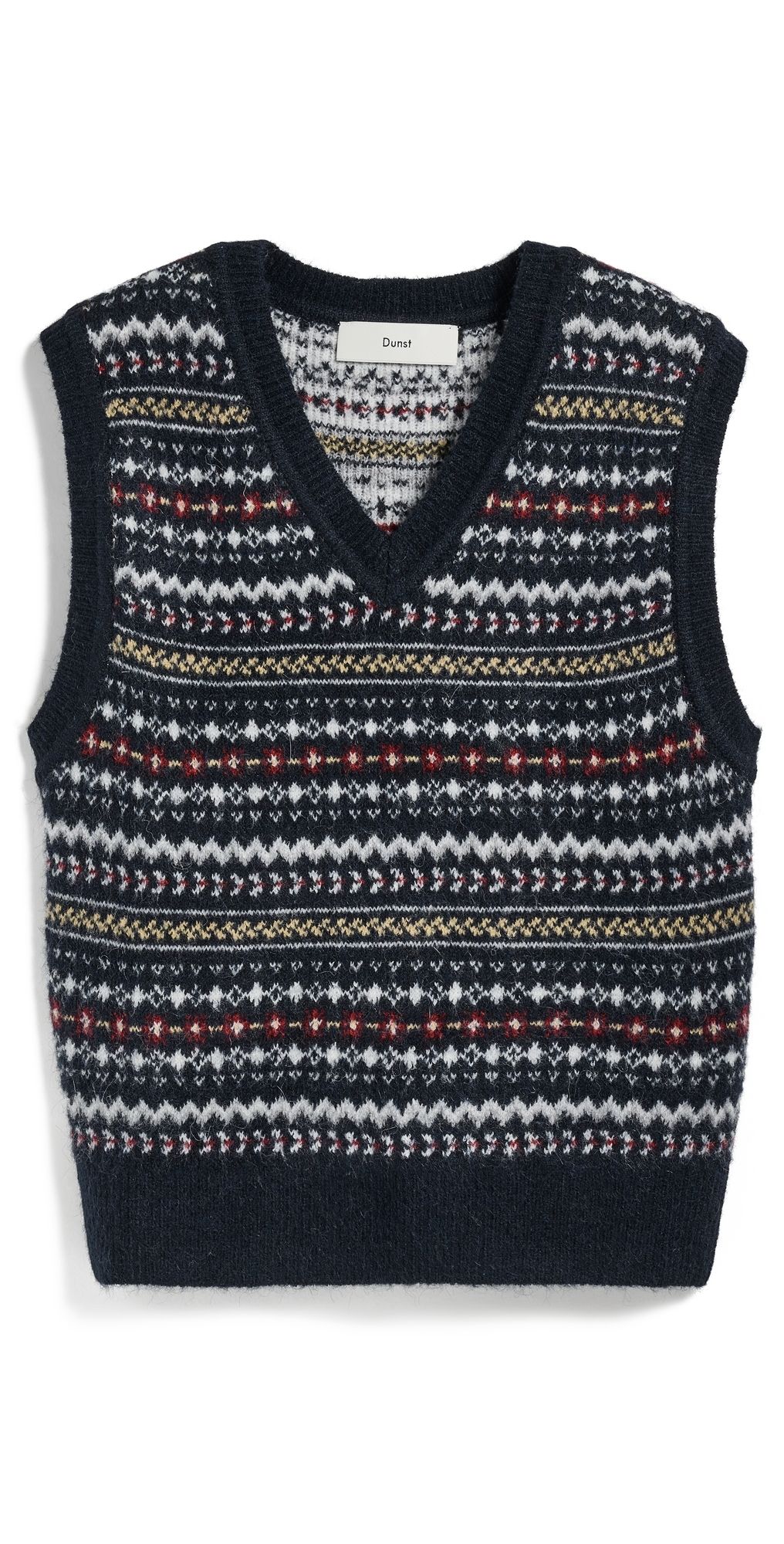 DUNST Unisex Crafted V Neck Knit Vest Navy XL
