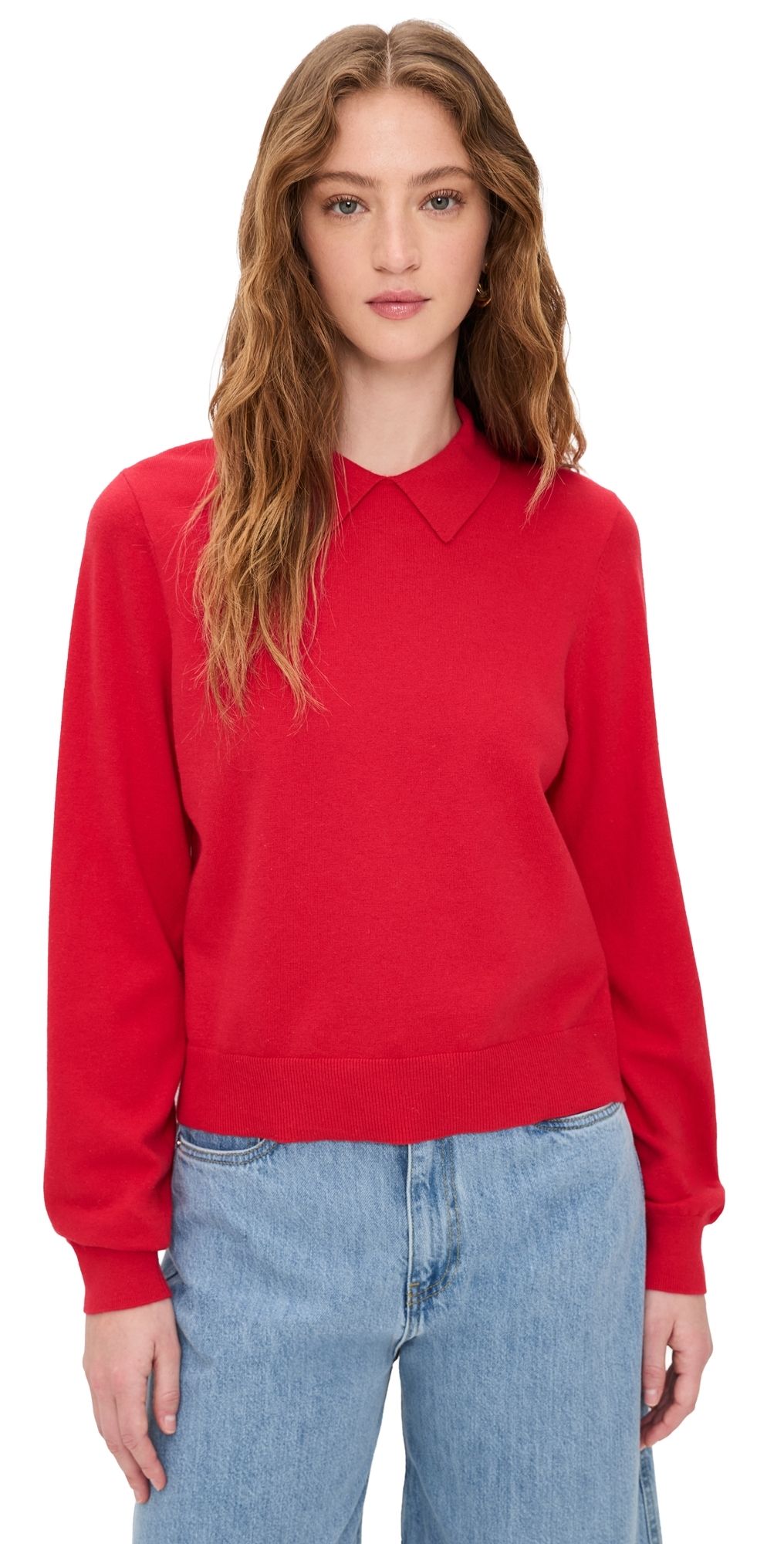 Splendid Phoebe Polo Sweater Rouge S