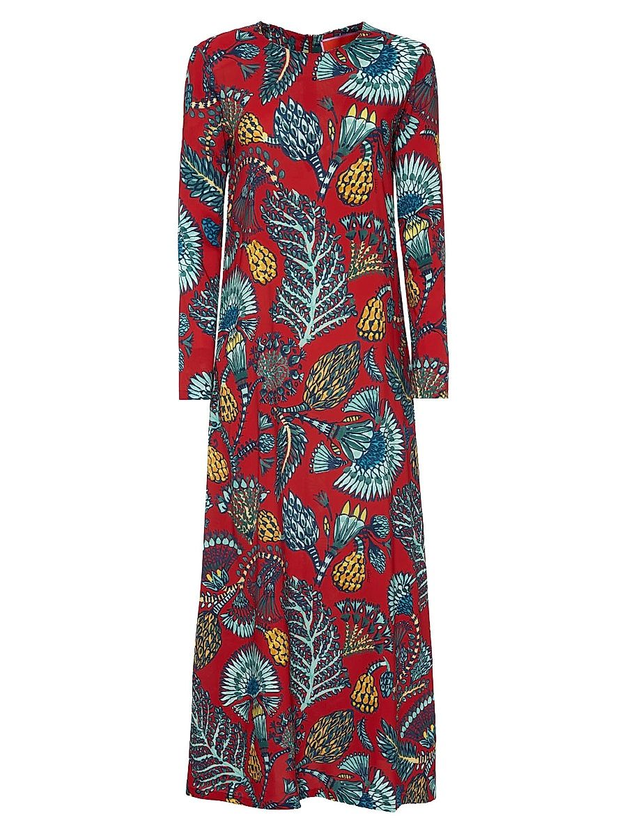 Women's Long Sleeve Swing Dress - Sicomore Red - Size XXS