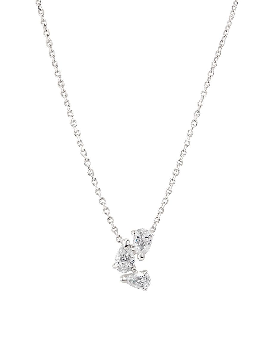 Women's Serti Sur Vide 18K White Gold & 0.75 TCW Diamond Pendant Necklace - White Gold