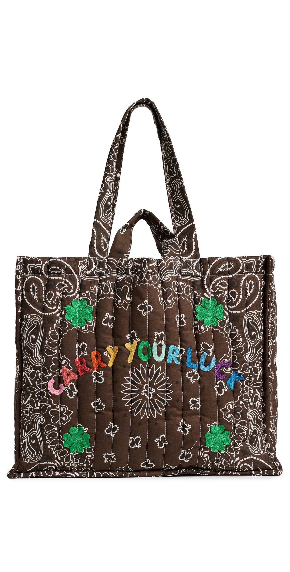 Call It By Your Name Quilted Maxi Cabas Tote Bag Marron One Size