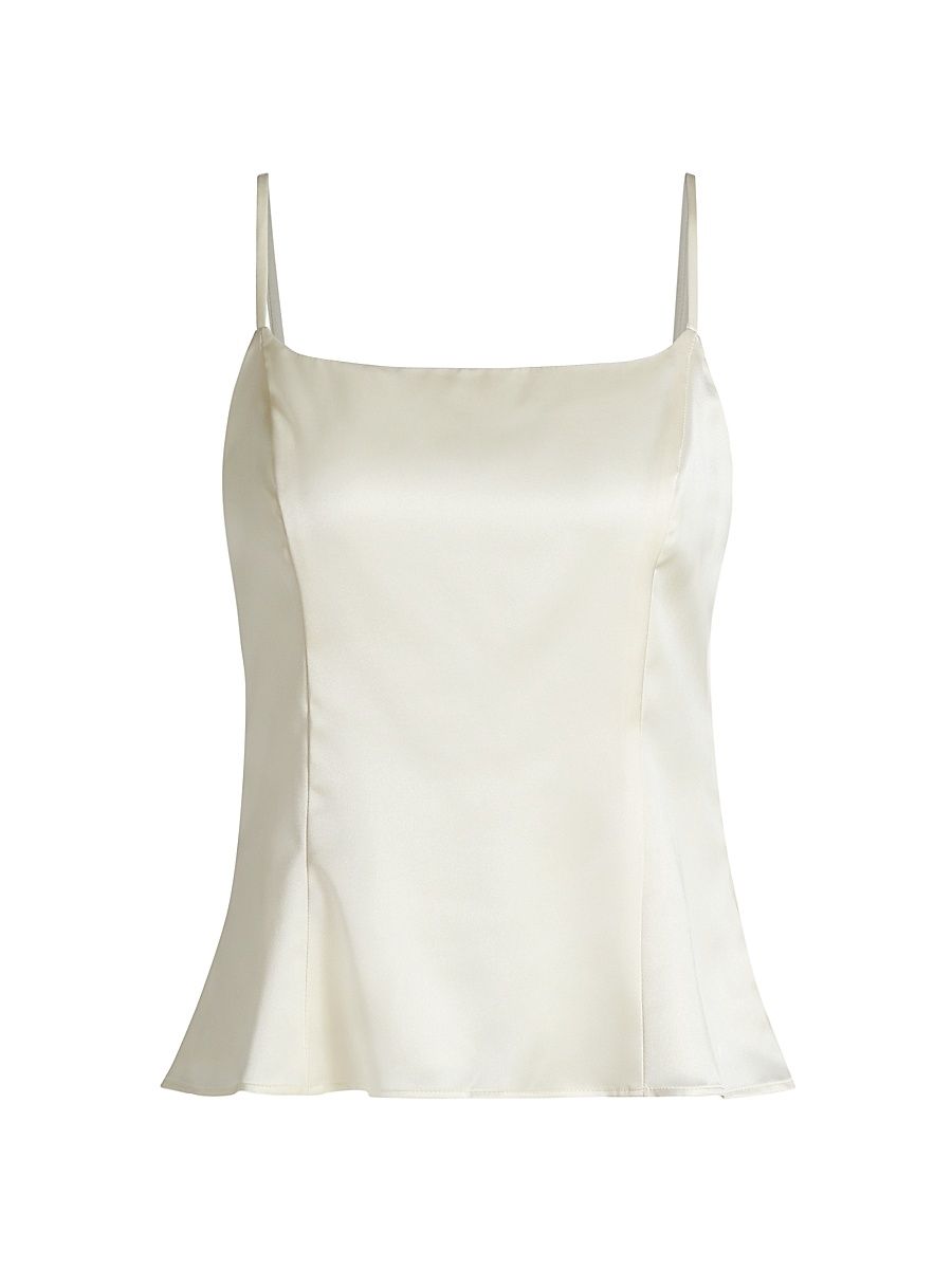 Women's Isla Satin Top - Fior Di Latte - Size 2