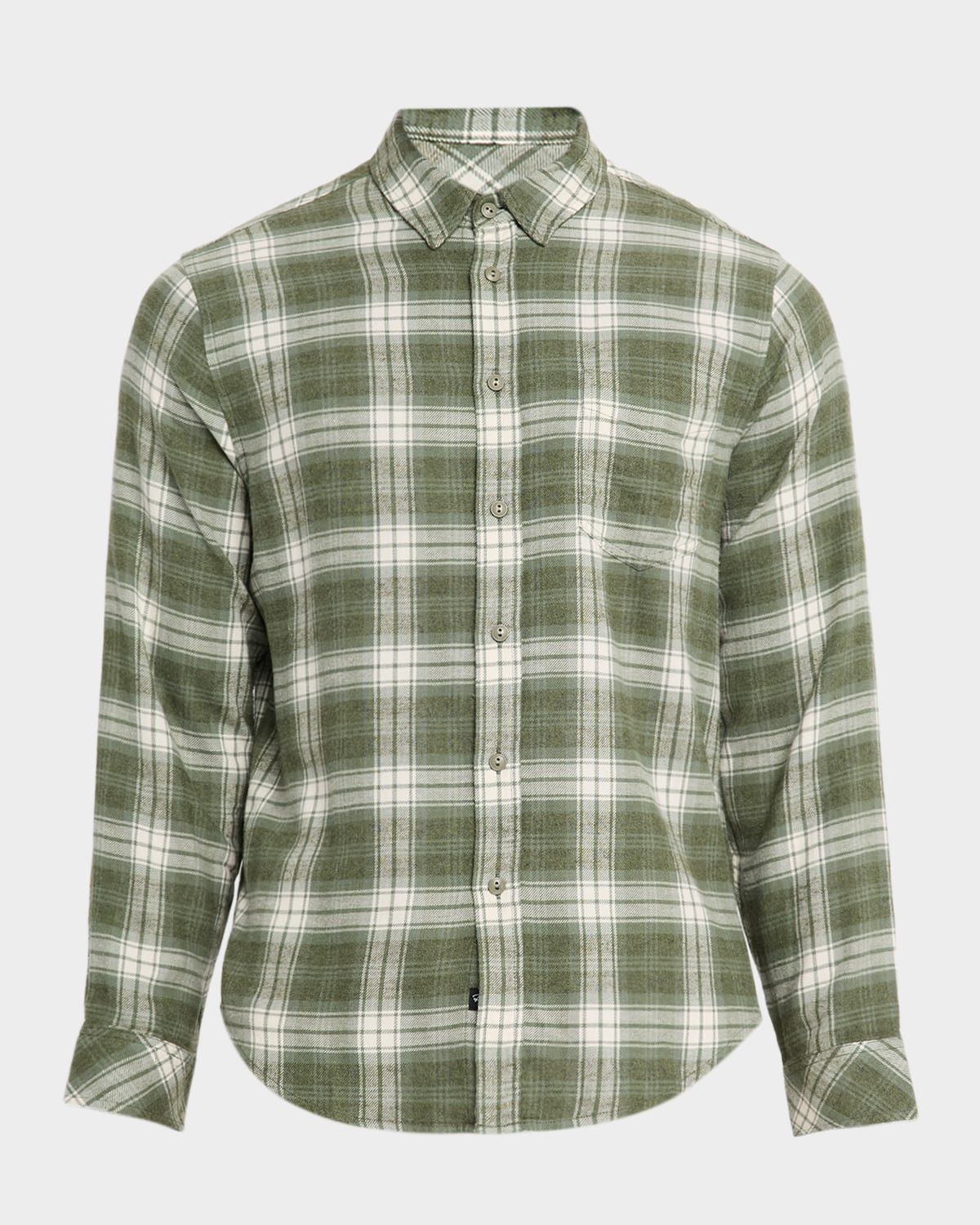 Men & apos;s Lennox Brushed Cotton Plaid Button-Down Shirt with Pocket
