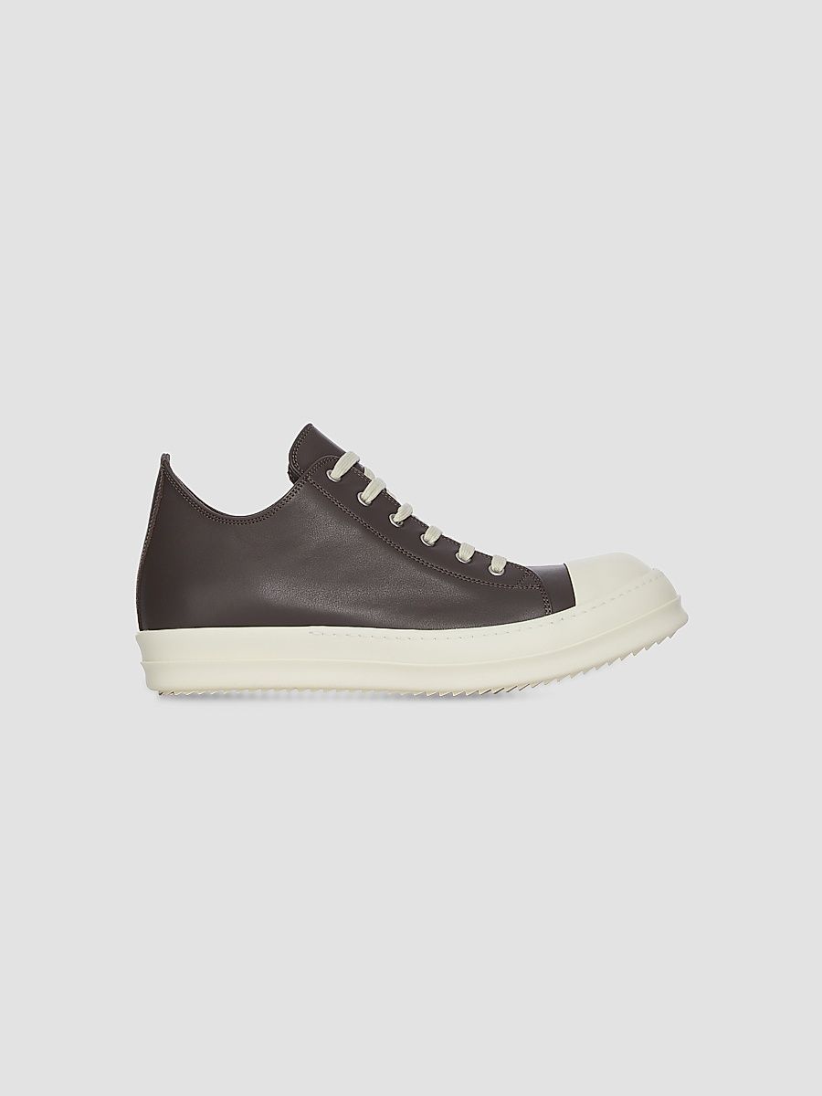 Men's Leather Low-Top Sneakers - Black Milk - Size 12