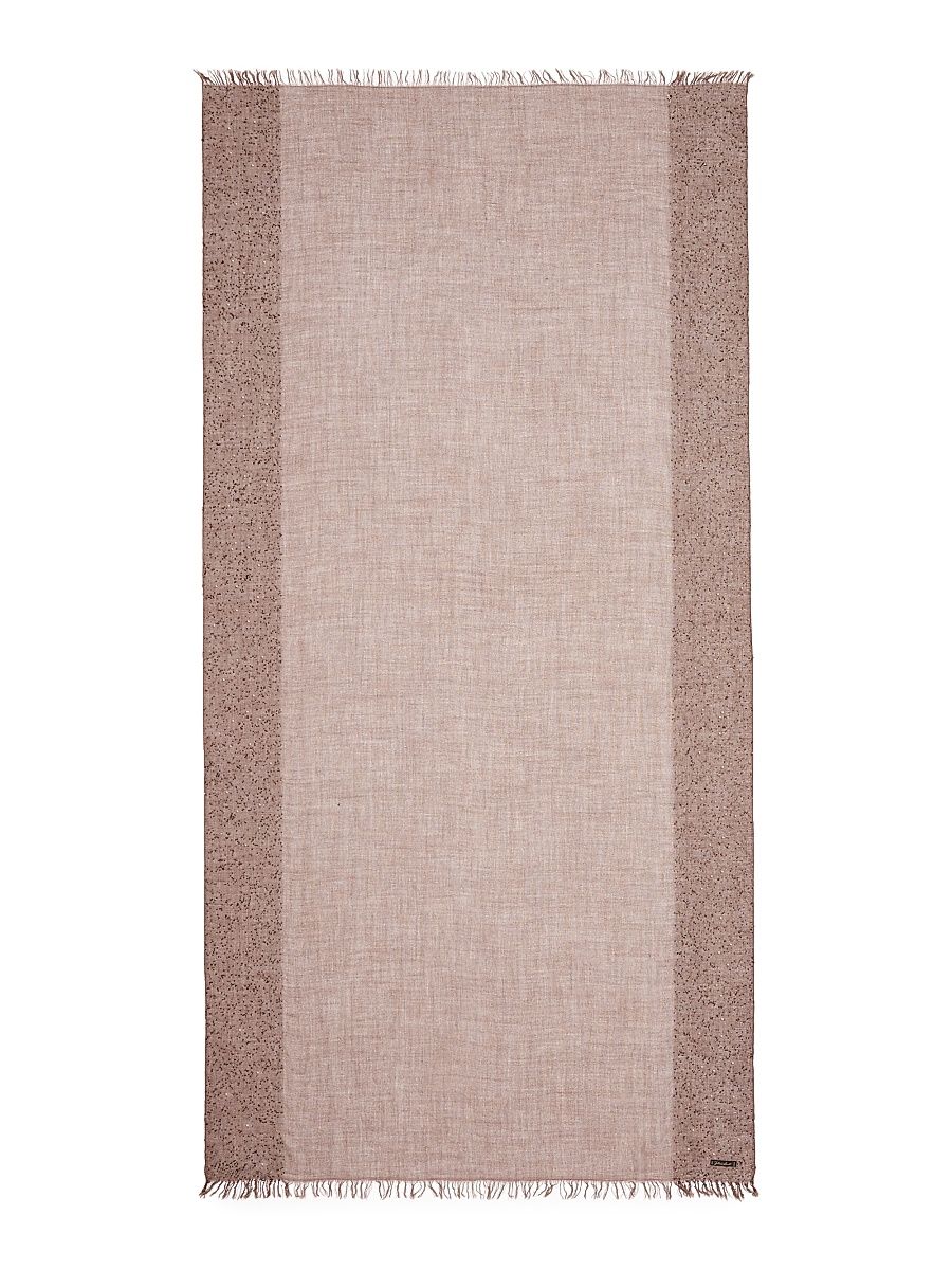 Women's New Dalila Sequined Virgin Wool Blend Scarf - Taupe