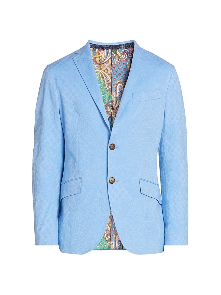 Men's Roma Paisley Jacquard Sport Jacket - Azzurro - Size 48