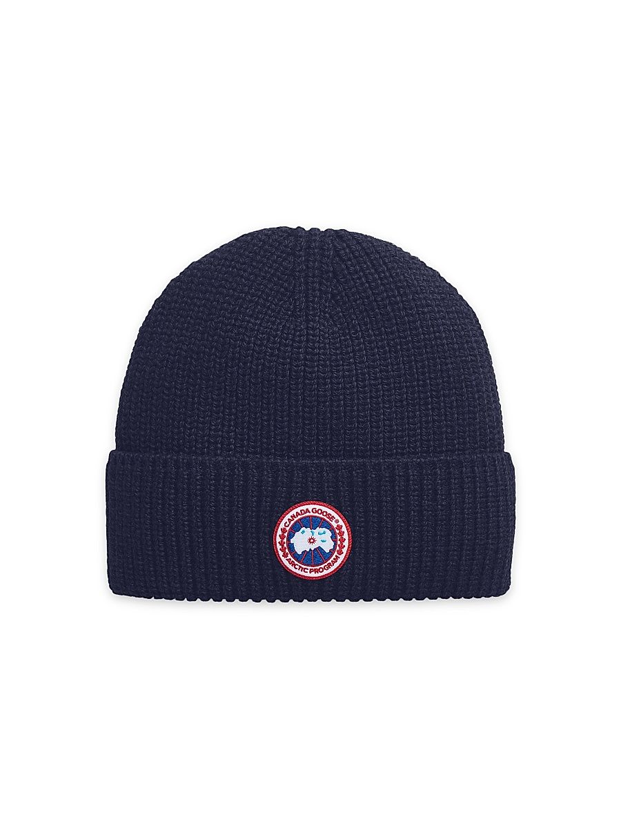 Men's Arctic Logo Patch Wool Beanie - Navy Heather