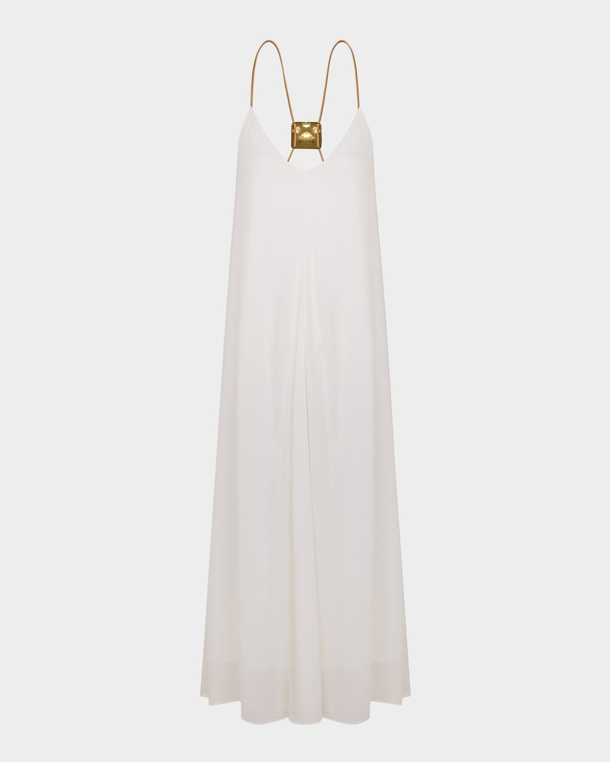 Solid Rebeca V-Neck Maxi Dress