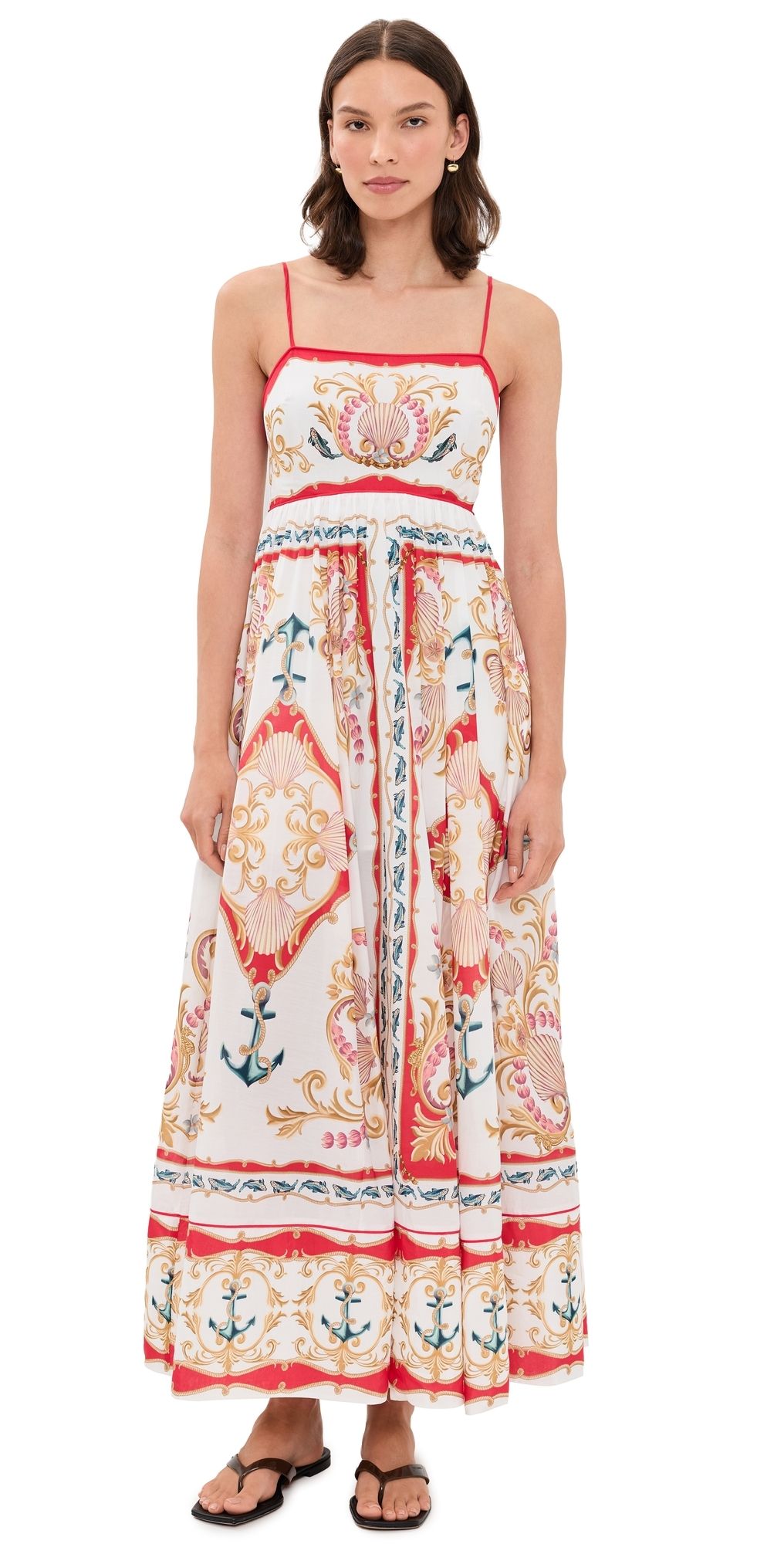 FARM Rio Nautical Printed Maxi Dress Multi S