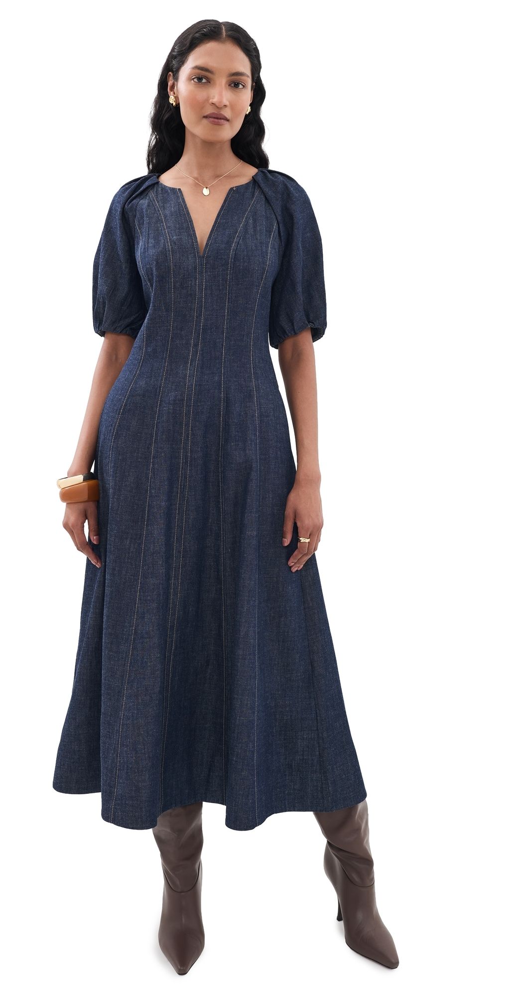 Tanya Taylor Piper Dress Midnight Rinse 0