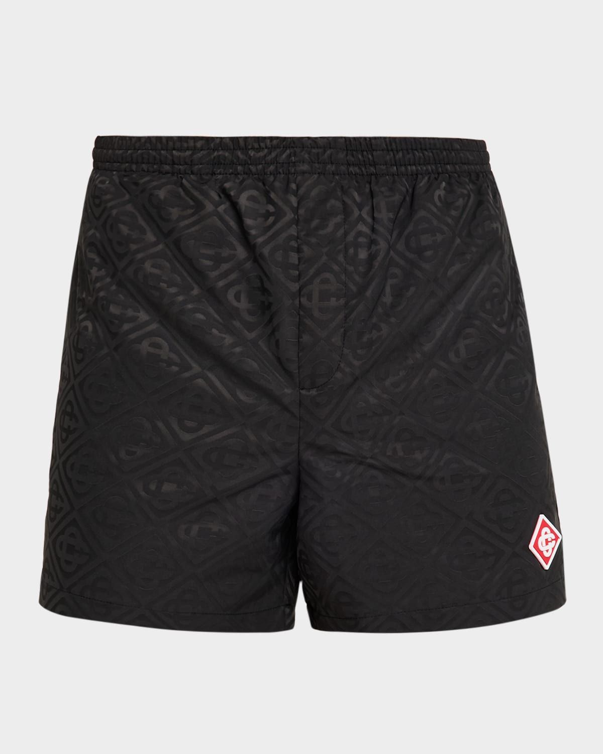 Men & apos;s Tonal Monogram Jacquard Swim Shorts
