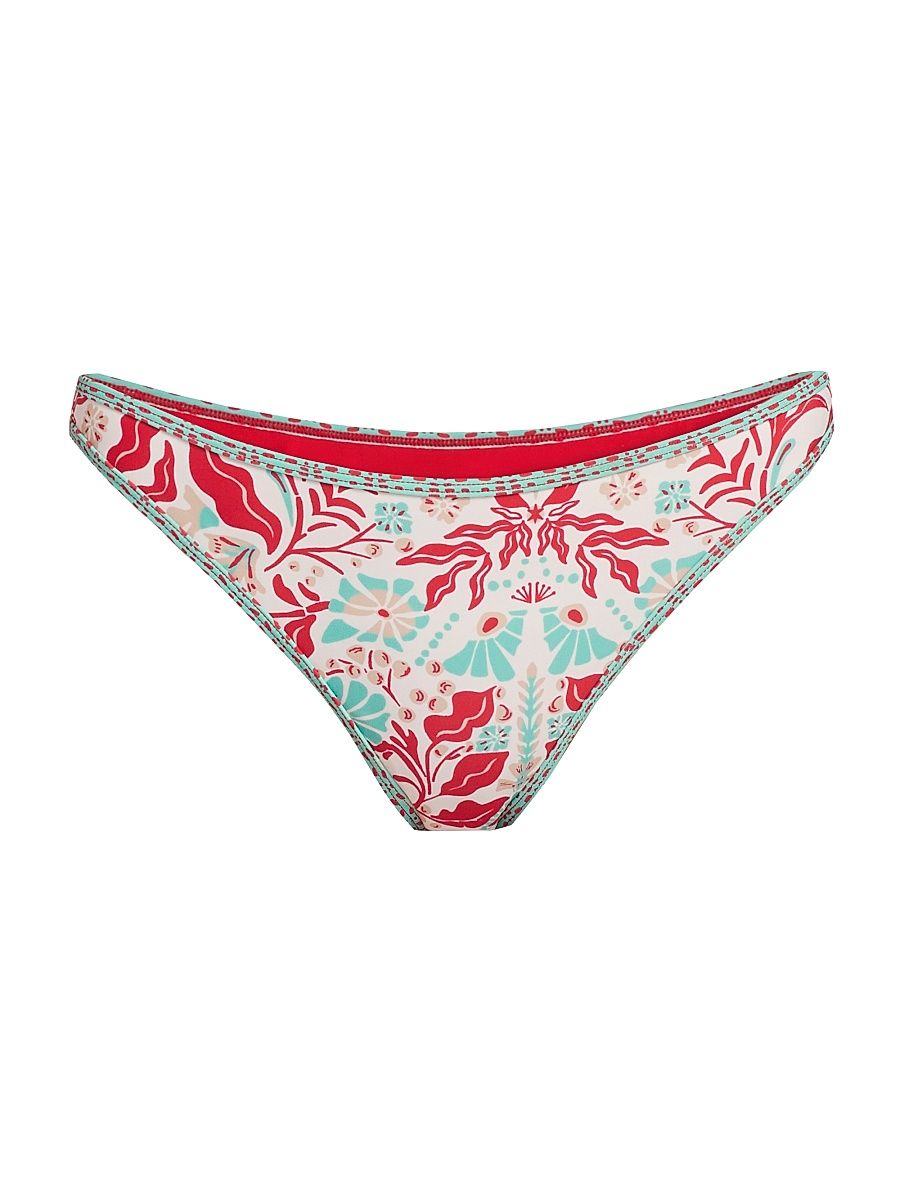 Women's Isla Floral Bikini Bottom - Flame Combo - Size XL