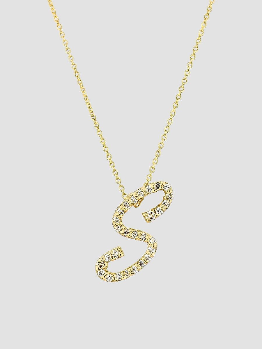 Roberto Coin Women's Tiny Treasures Script Initial 18K Yellow Gold, Ruby & 0.24-0.34 TCW Diamond Pendant Necklace - Initial Y