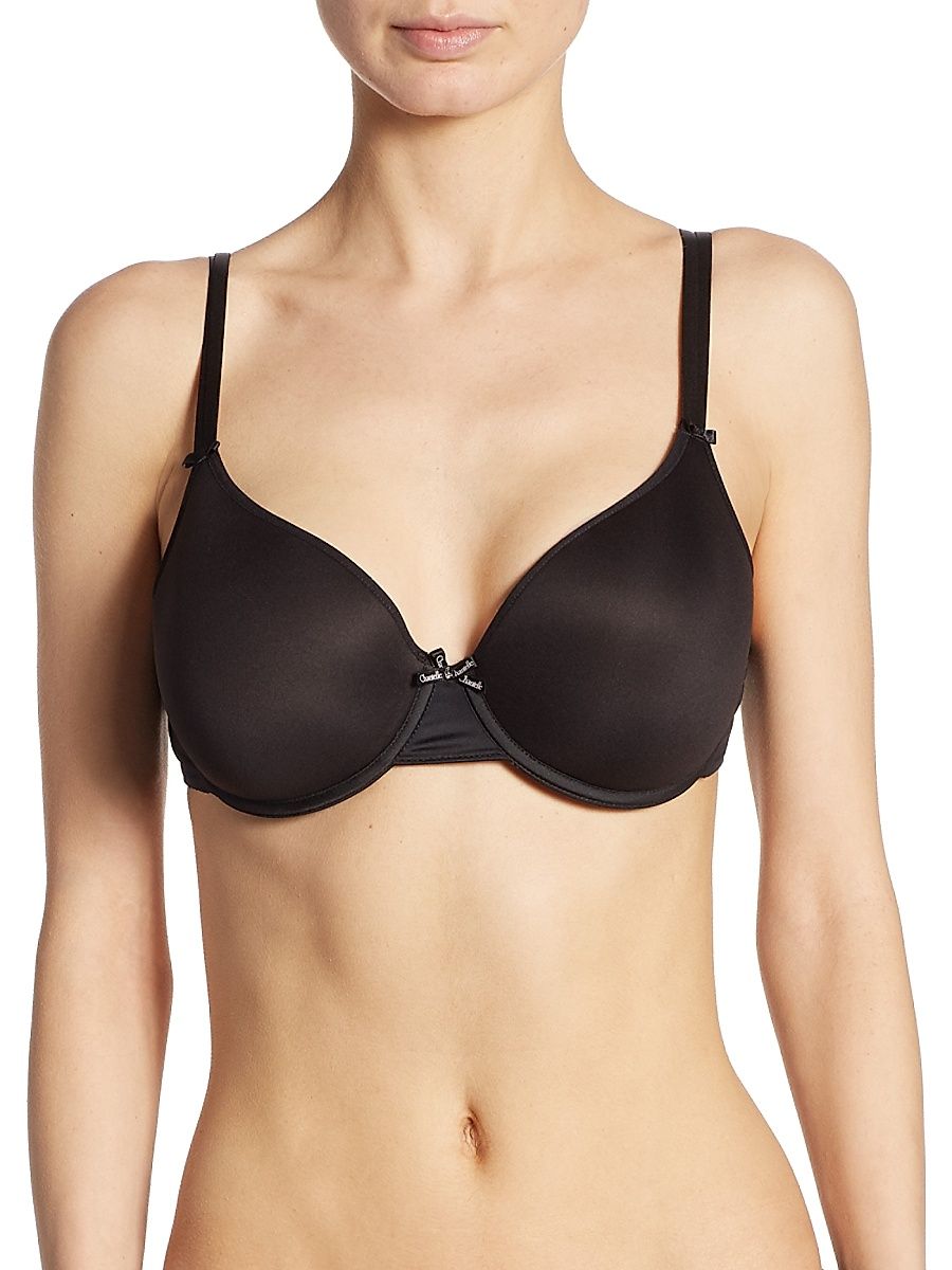 Women's Basic Invisible Three-Quarter Memory Foam T-Shirt Bra - Black - Size 36G