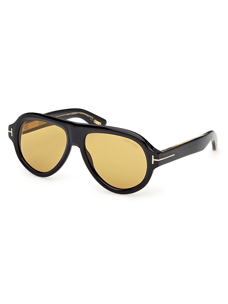 TOM FORD Men's TOM FORD ICON 59MM Pilot Sunglasses - Black Yellow