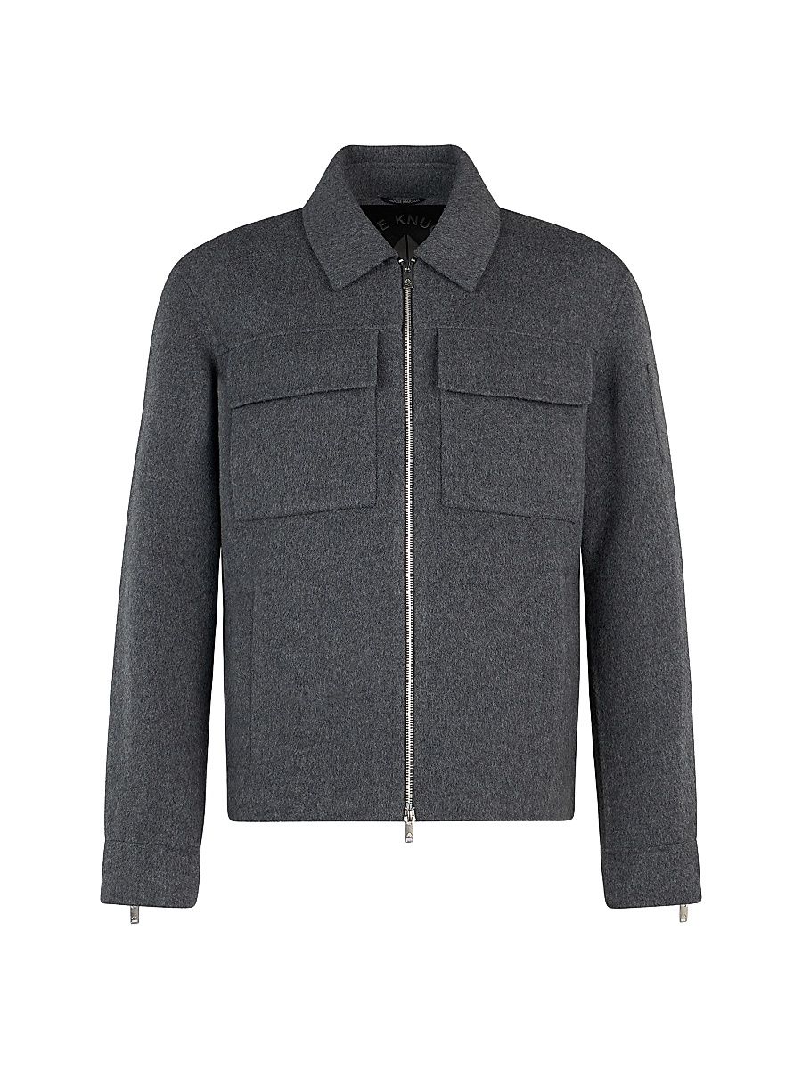 Men's Jacque Wool-Cashmere-Silk Jacket - Charcoal - Size Small