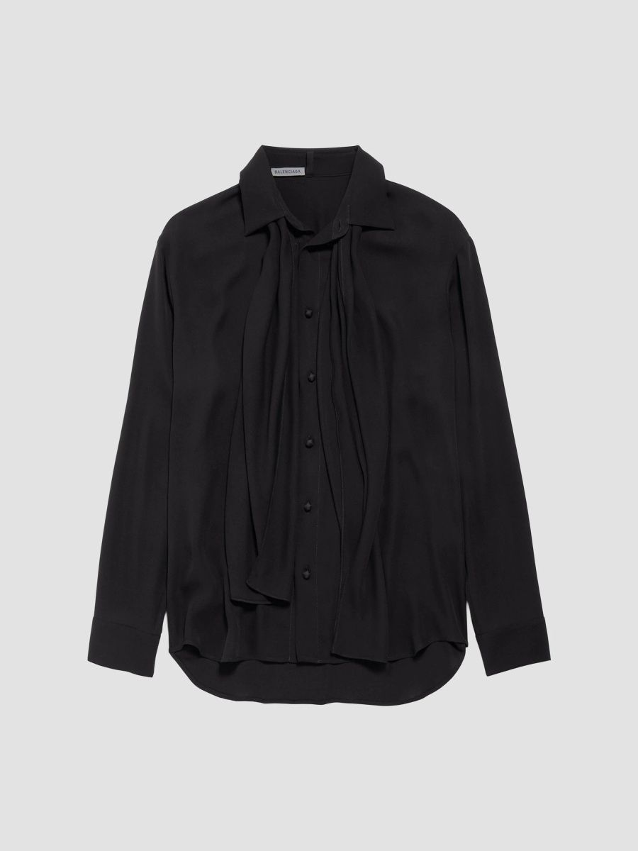 Balenciaga Women's Scarf Shirt - Black - Size 2
