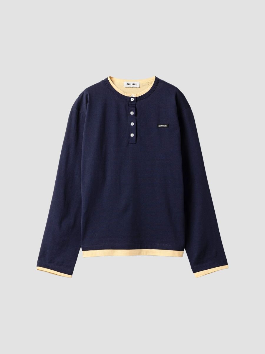 Miu Miu Women's Jersey T-Shirt - Blue - Size XS