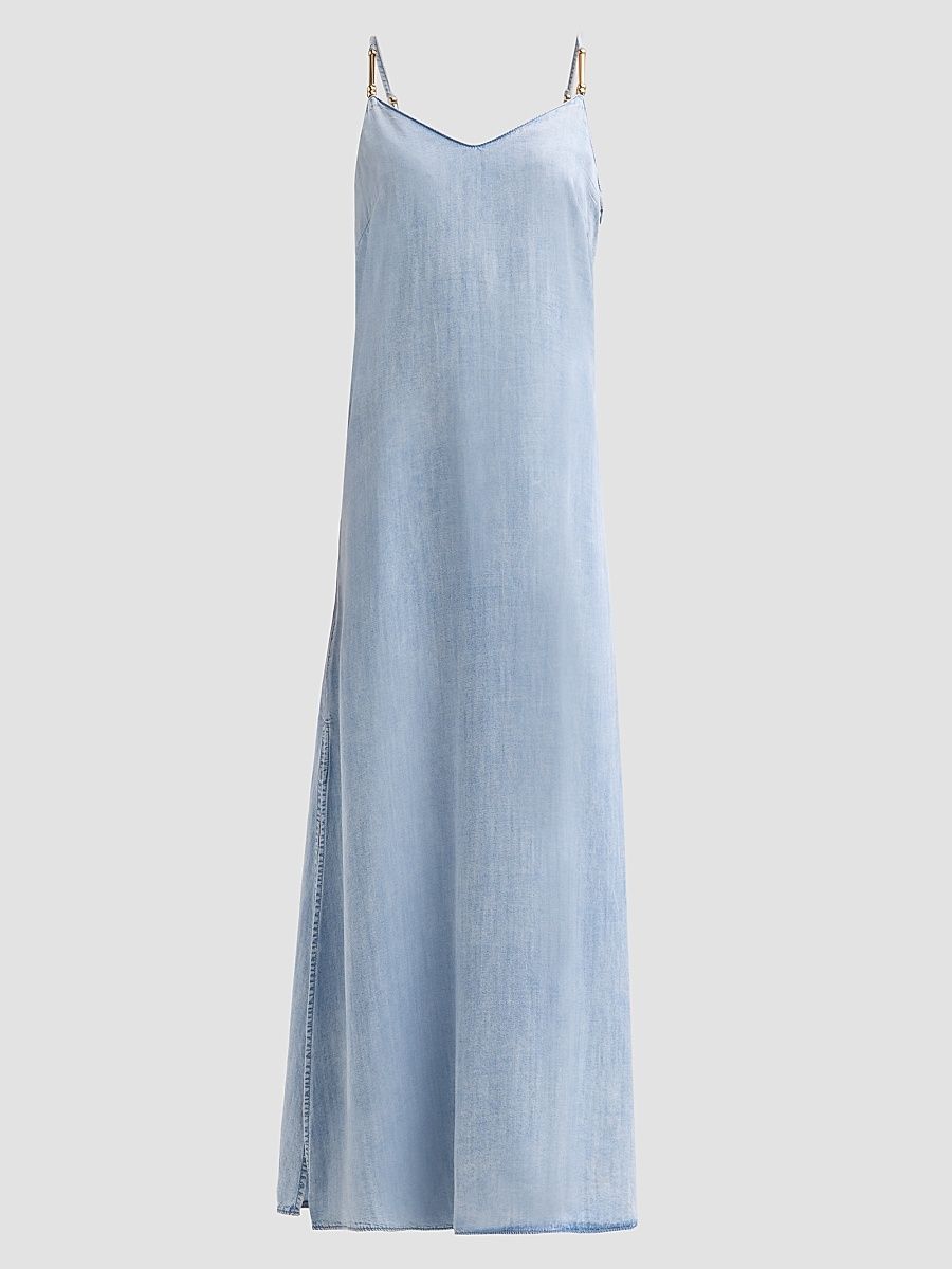 Women's Marcella Denim Maxi Dress - Light Blue - Size XL