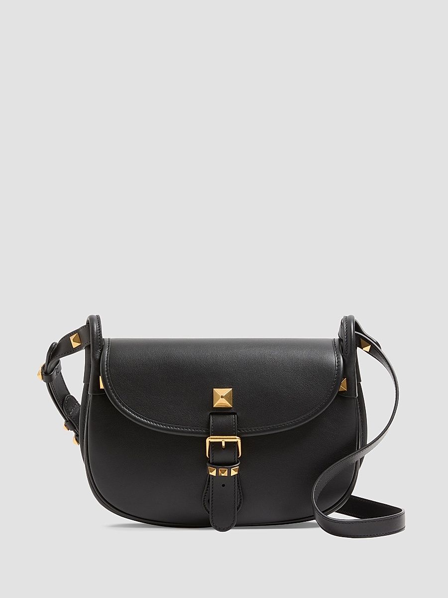 Women's Flaneuse Medium Leather Shoulder Bag - Black
