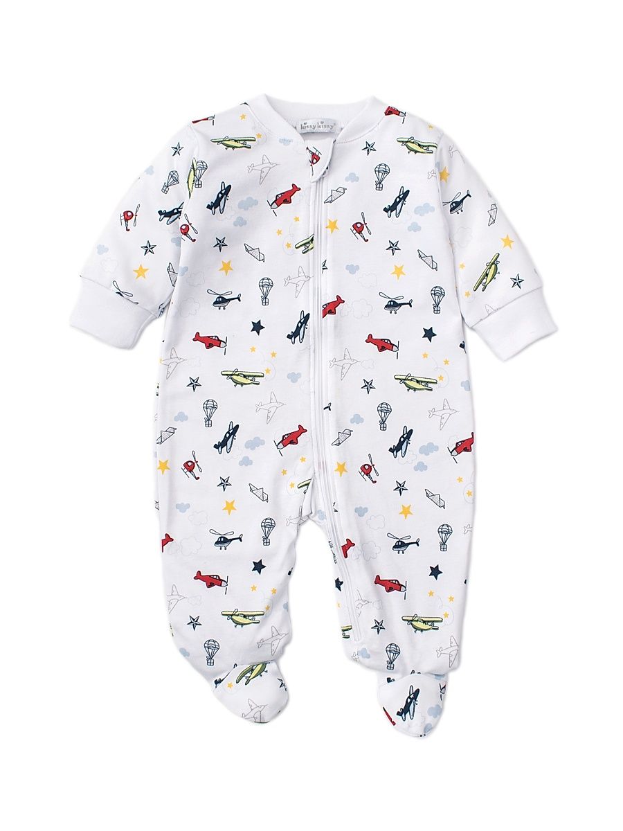 Baby's Aviator Print Footie - Size 9 Months