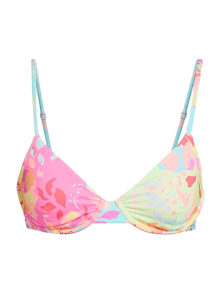 Women's Camilla Bloom Lagoon Bikini Top - Bloom Lagoon - Size Large