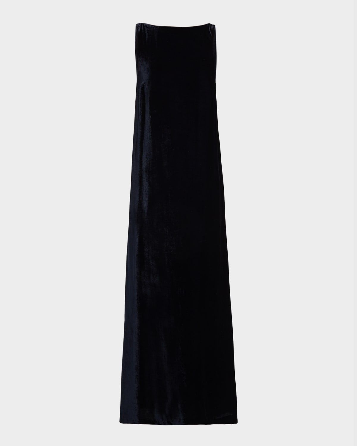 Sleeveless V & apos;d Back Velvet Maxi Dress